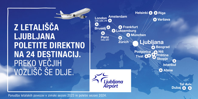 Preverite, kam lahko poletite z Brnika (letališče Ljubljana) poleti 2024?